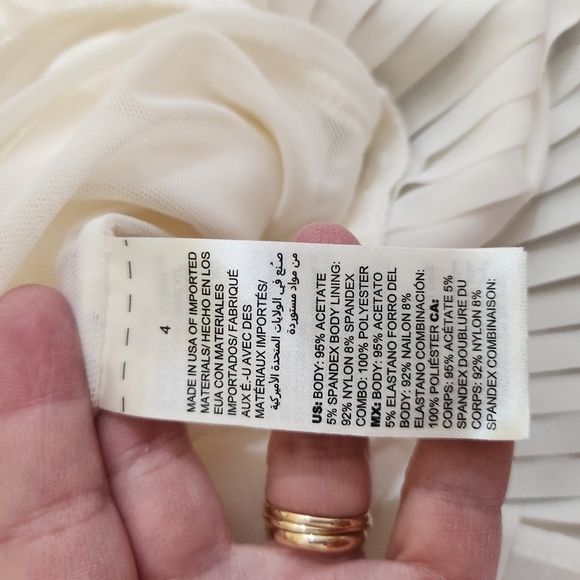 Chico's Travelers Elegant Cream Chiffon Pleated Hem Top, Sz XXL - Picture 7 of 9